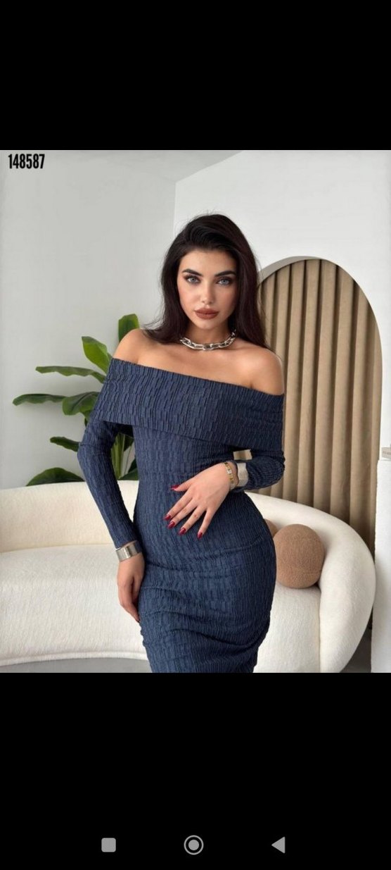 Kadın Uzun Denim Elbise(TM) - Görsel 2