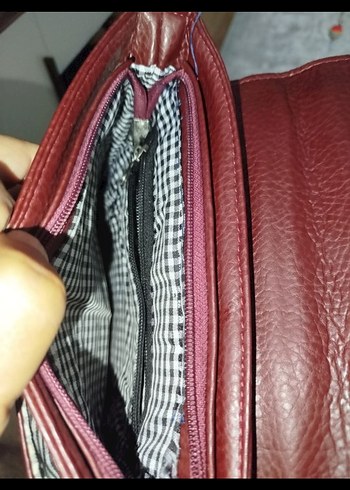 Beden bordo Renk Bordo Deri Kadın Çanta Tokalı
