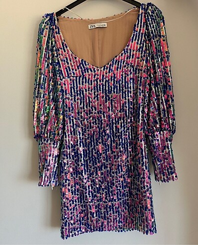 ZARA Pullu & Payet Elbise S-36 Beden
