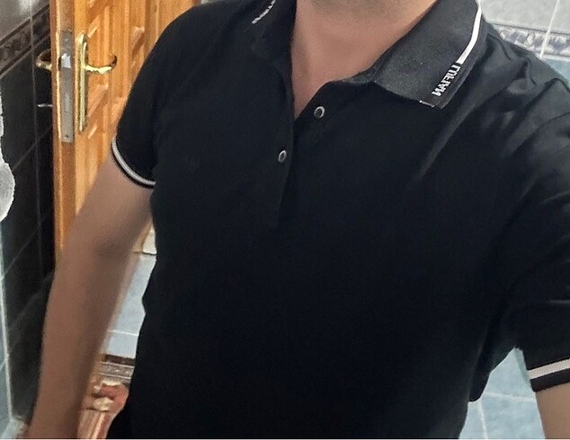 Siyah Polo yaka t-shirt