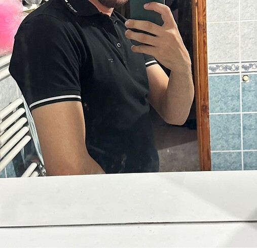 Lufian Siyah Polo yaka t-shirt