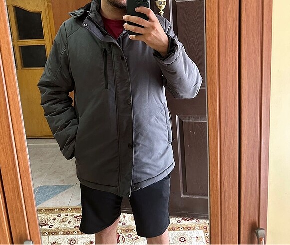 l Beden gri Renk Antrasit mont ve siyah pantolon