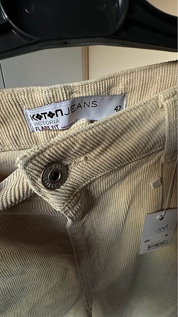 Koton Yüksek Bel Kadife Jean Pantolon