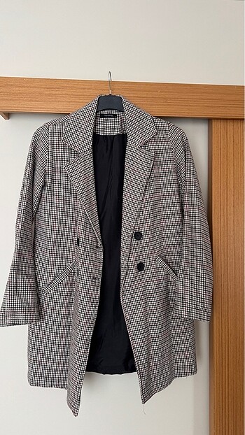 Trendyol & Milla Trendyol Oversize kareli kaşe ceket