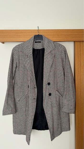 s Beden Trendyol Oversize kareli kaşe ceket