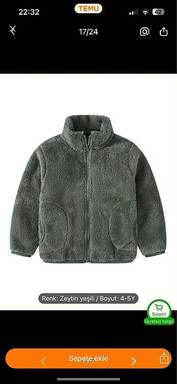 Polar ceket 5-6 yasa uygun