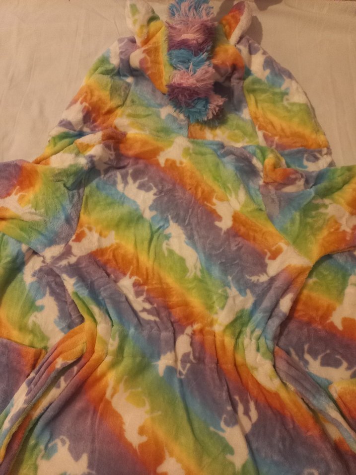 Kız Çocuk Renkli Batik Desenli Bornoz - Görsel 3