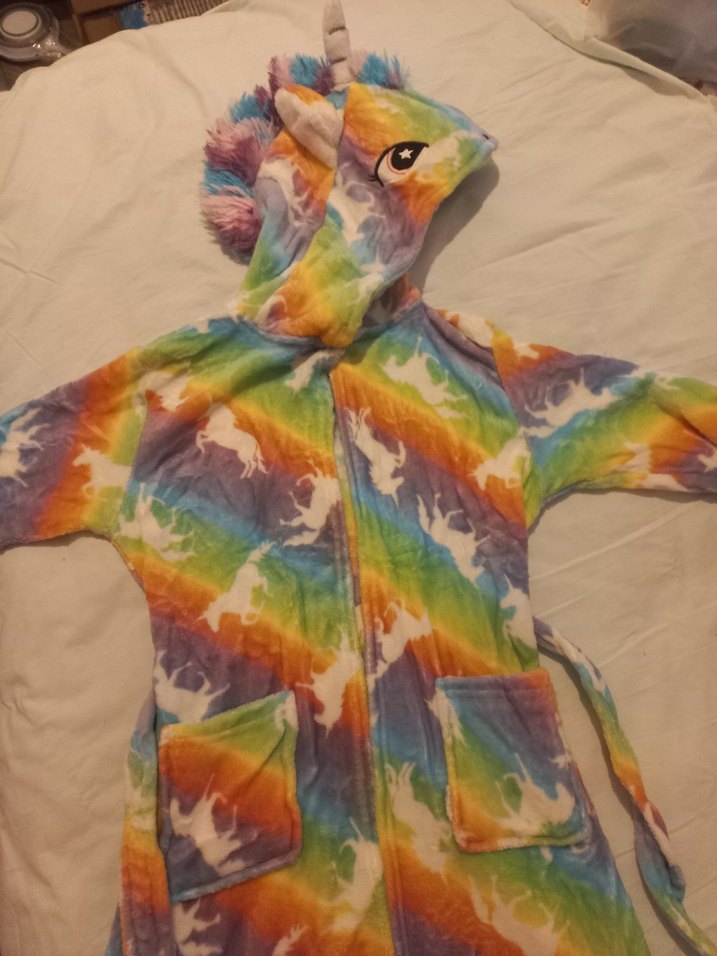 Kız Çocuk Renkli Batik Desenli Bornoz - Görsel 2