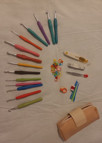 Bej Fermuarlı Amigurumi tığ kqnca seti - Görsel 7