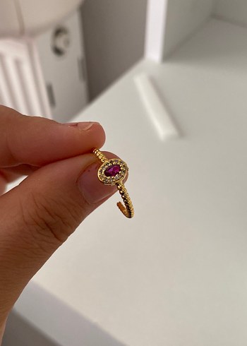 Renkli Taşlı Gold Kadın Yüzük Seti - Görsel 5