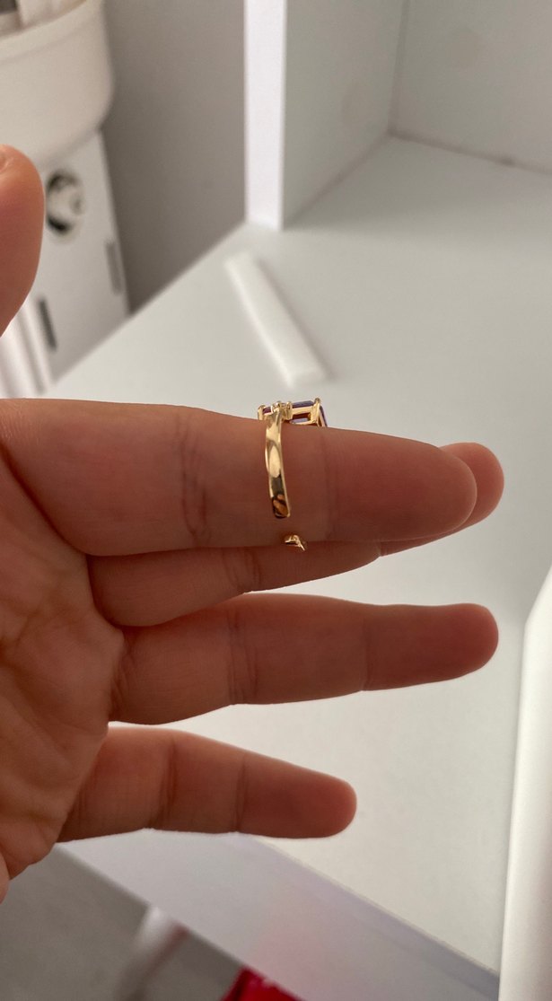 Renkli Taşlı Gold Kadın Yüzük Seti - Görsel 3