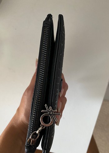 Benetton Siyah Baskılı Deri Cüzdan - Görsel 3