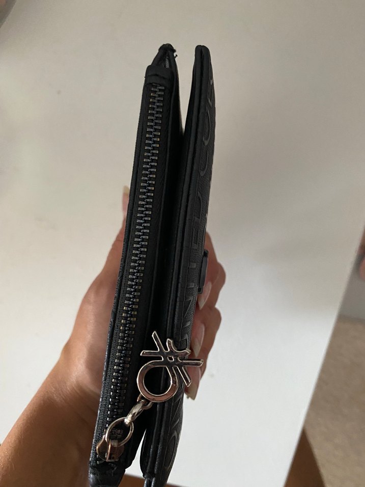 Benetton Siyah Baskılı Deri Cüzdan - Görsel 3