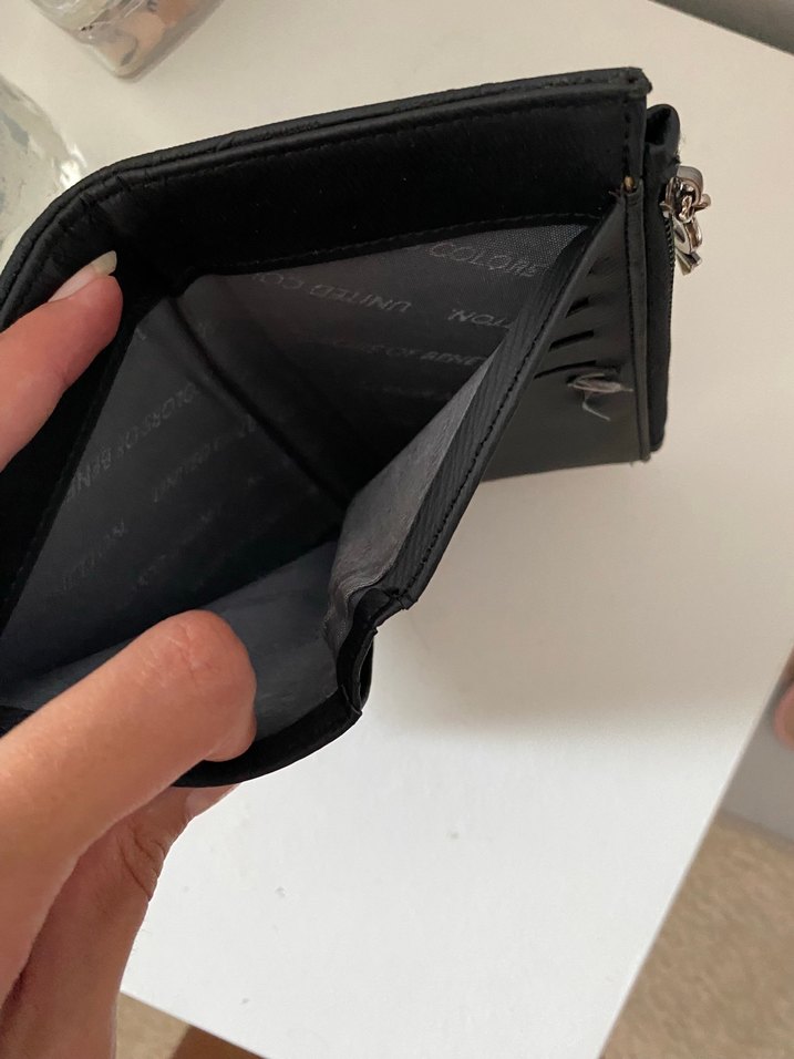 Benetton Siyah Baskılı Deri Cüzdan - Görsel 5