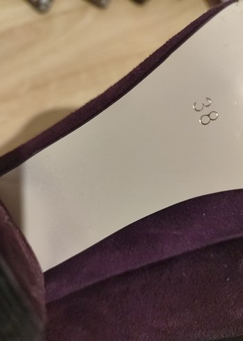 38 Beden Bordo Süet Kalın Dolgu Topuklu Kadın Klasik Ayakkabı