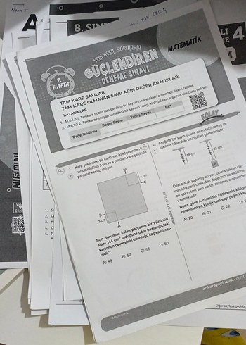 8. Sınıf Matematik Etkinlikli Kazanım Soru Bankası