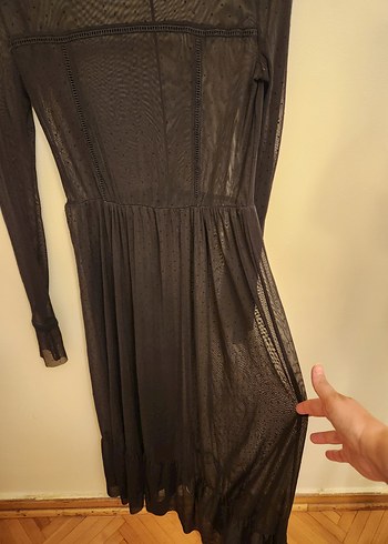 Stradivarius Siyah Uzun Kollu Gotik Elbise
