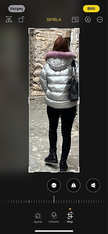 Tyess gümüş mont - Görsel 3