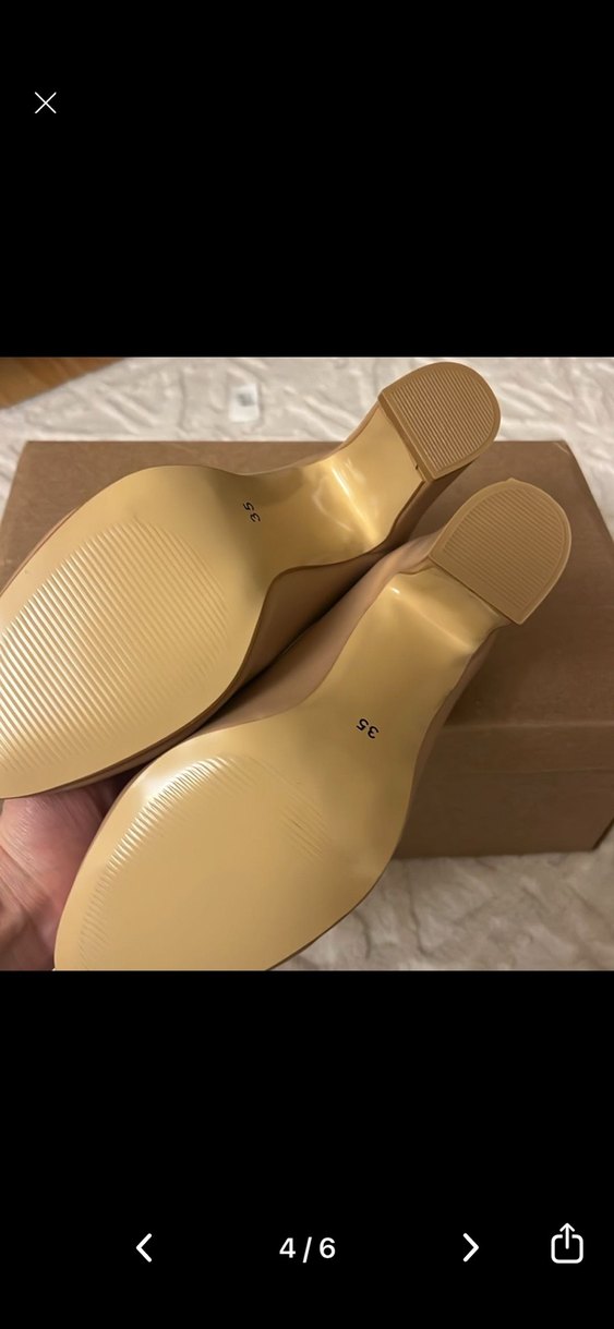 Bej Kadın Blok Topuklu Stiletto - Görsel 4