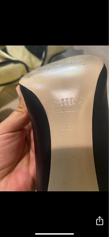 38 Beden Siyah deri stiletto