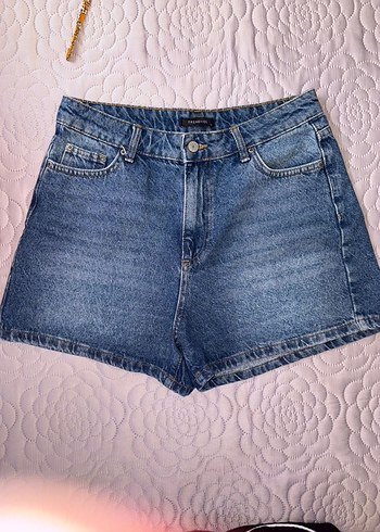 Trendyol & Milla Kadın Mavi Loose Fit Kemerli Mini Jean Şort