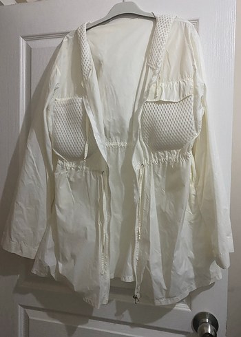 Beyaz Midi Hamile Keten Ceket - Görsel 6