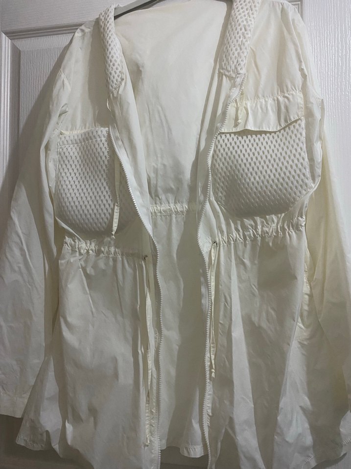 Beyaz Midi Hamile Keten Ceket - Görsel 4