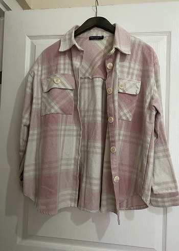 Uzun Kollu Düğmeli Pembe Ekose Gömlek - Görsel 4