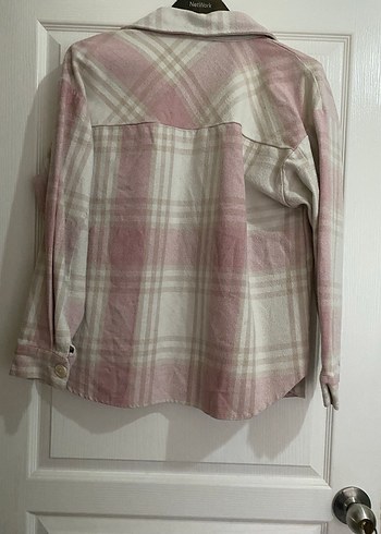 Uzun Kollu Düğmeli Pembe Ekose Gömlek - Görsel 2