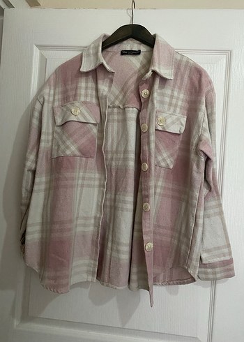 Uzun Kollu Düğmeli Pembe Ekose Gömlek - Görsel 5