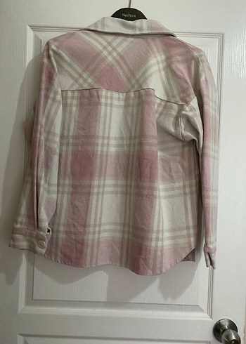 Uzun Kollu Düğmeli Pembe Ekose Gömlek - Görsel 3