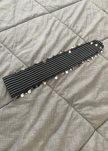 Düğmeli Siyah Bohem Kadın Fuları - Görsel 4