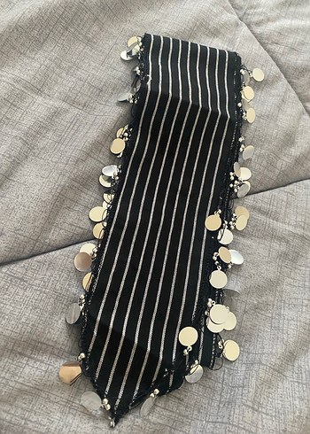 Düğmeli Siyah Bohem Kadın Fuları - Görsel 2