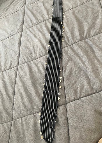 Düğmeli Siyah Bohem Kadın Fuları - Görsel 3