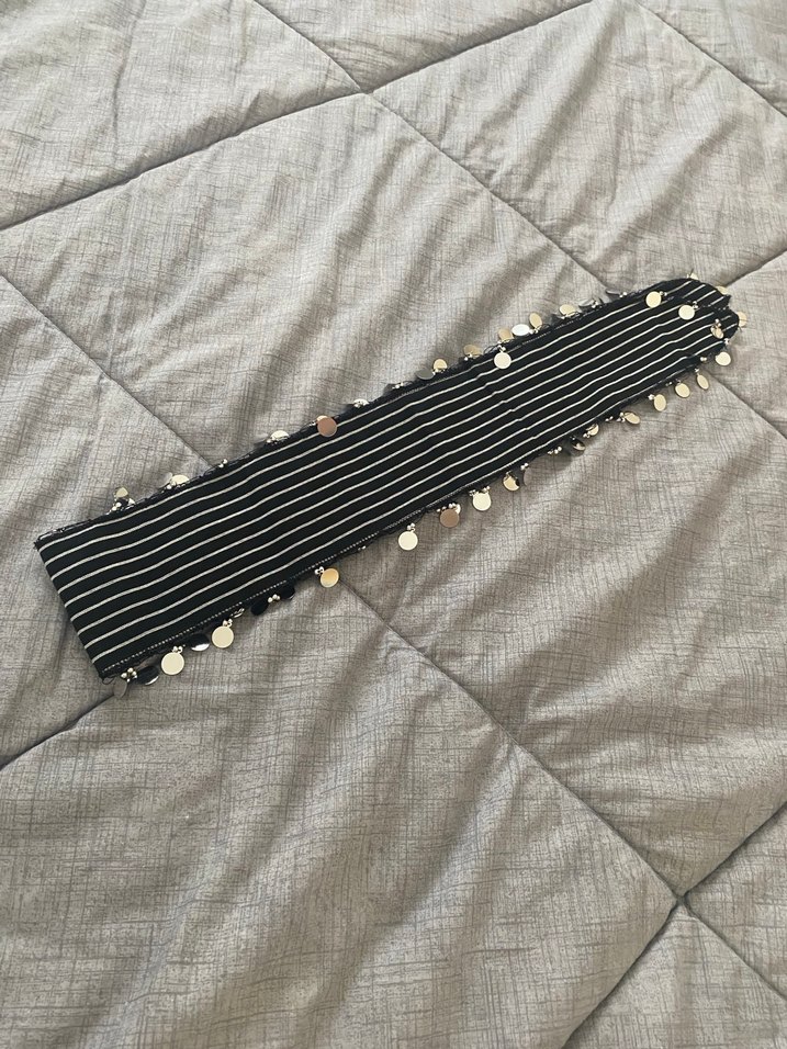 Düğmeli Siyah Bohem Kadın Fuları - Görsel 4