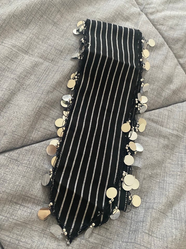 Düğmeli Siyah Bohem Kadın Fuları - Görsel 2