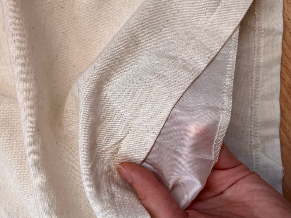 Bej Keten Bol Kesim Mini Şort - Görsel 3