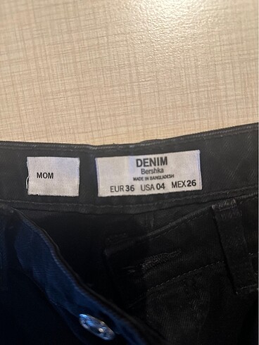 Bershka Bershke mom 36 beden siyah jean