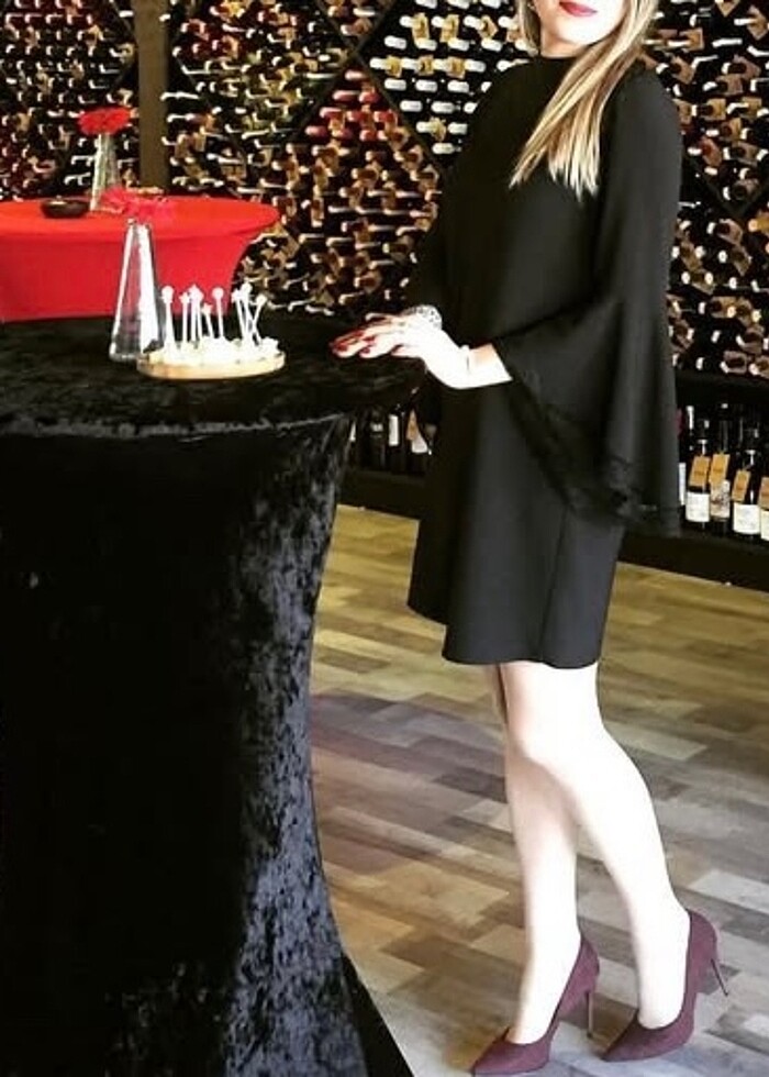 Zara kolları dantel detaylı mini elbise - Görsel 2