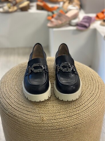 Diğer Kadin Gercek Siyah Deri Günlük Loafer Ayakkabi