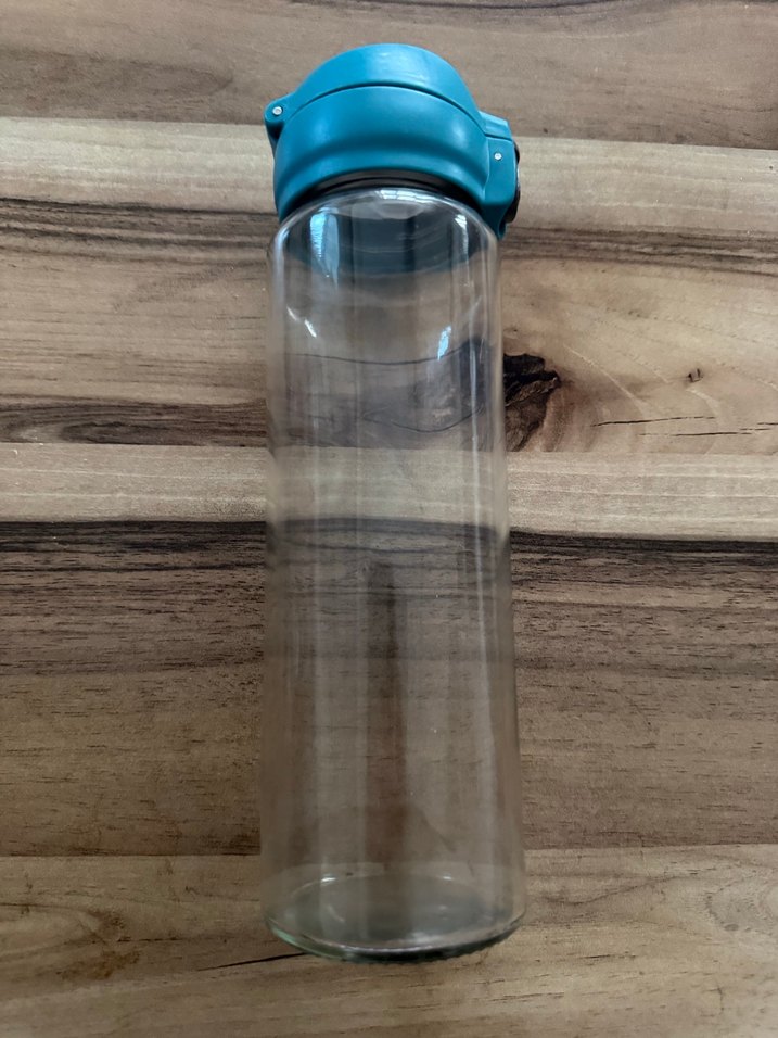 Mavi Kapaklı Cam Termos - Görsel 2