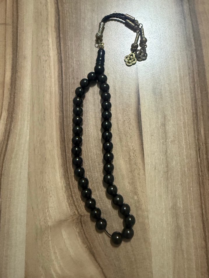 Siyah Oltu Erkek Tespih - Görsel 3