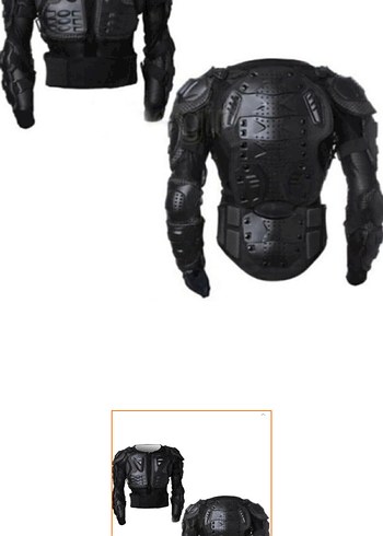 Kemerli Korumalı Siyah Motor Ceketi - Görsel 3