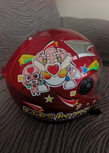 Desenli Kırmızı Biker Motosiklet Kaskı 6 10 yaş arası - Görsel 7
