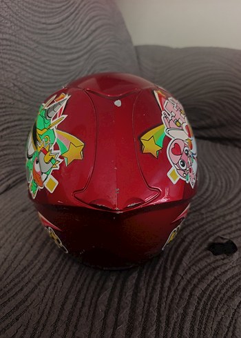 Desenli Kırmızı Biker Motosiklet Kaskı 6 10 yaş arası - Görsel 4