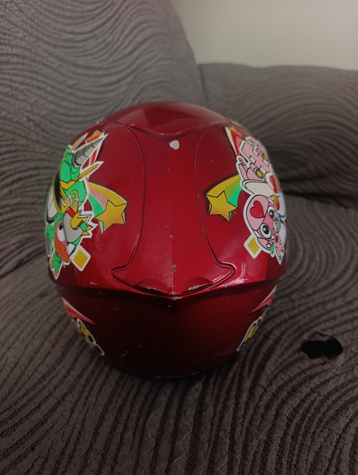 Desenli Kırmızı Biker Motosiklet Kaskı 6 10 yaş arası - Görsel 4