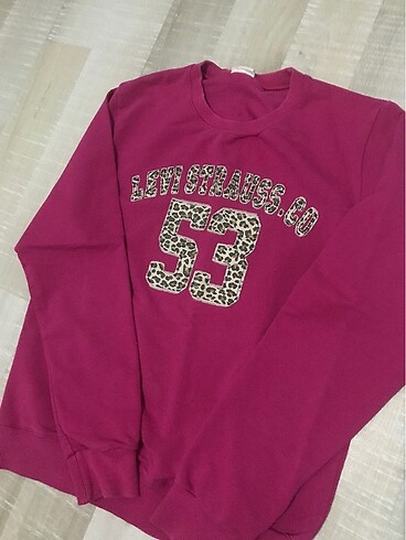 s Beden leoparlı pembe sweat
