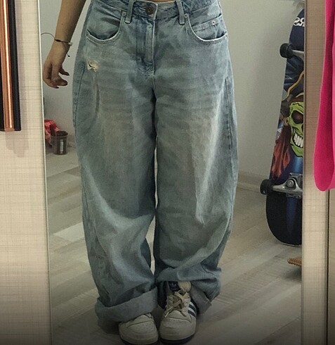 mavi baggy pantolon