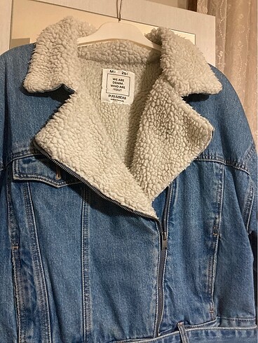 m Beden İçi Polarlı kot mont pull&bear marka