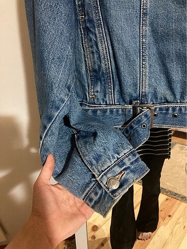 m Beden mavi Renk İçi Polarlı kot mont pull&bear marka